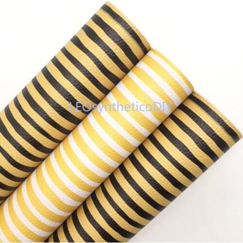1PC 21X29CM Stripes Printed Synthetic Leather Fabric Leather Sheets, PU Leather For Making Bows LEOsyntheticoDIY R216
