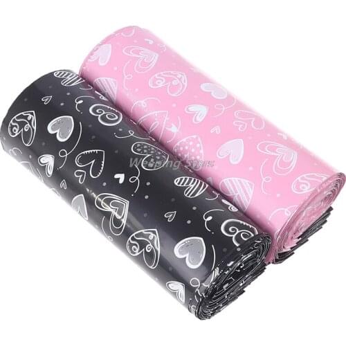 10PCS 10.5x14.5'' Maple Black Pink Heart Poly Mailer Packaging Envelopes Bags