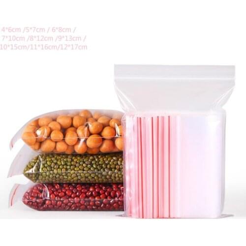 100pcs Jewelry Ziplock Zip Zipped Lock Reclosable Plastic Poly Clear Bags