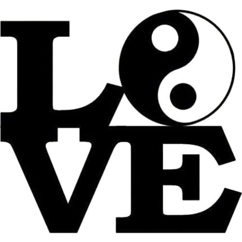 15.5X14.5CM LOVE YIN YANG Originality Vinyl Decal Black/Silver Car Sticker Car-styling S8-0882