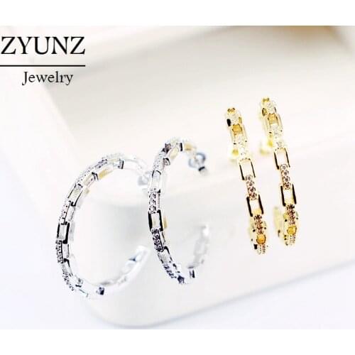 4 Pairs, Clear Crystal Zirconia CZ Micro Pave Circle Stud Earring For Women Girls