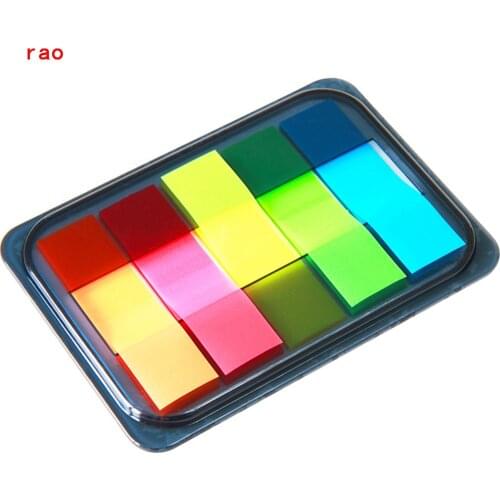 5 colors Cute Candy Fluorescent film Self Adhesive Memo Pad paper Sticky Notes Bookmark Marker Memo Sticker Paper