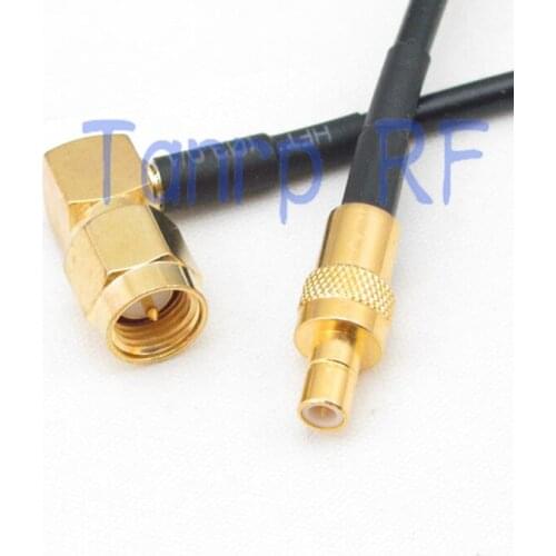 6in SMB male plug to SMA male right angle RF connector adapter 15CM Pigtail coaxial jumper RG174 extension cord cable