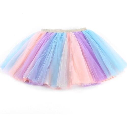 Girls Skirts Baby Ballet Dance Rainbow Tutu Toddler Star Glitter Printed Ball Gown Party Clothes Kids Skirt Children Clothes