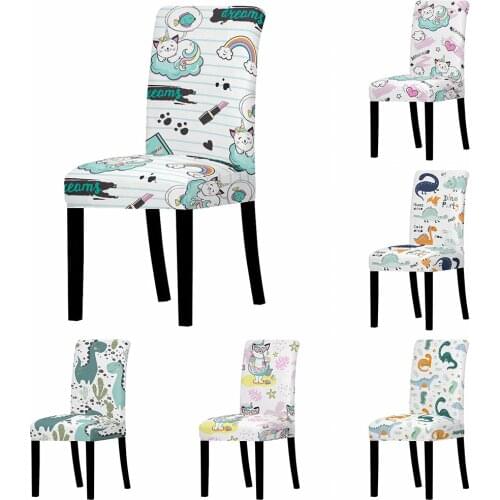 Cartoon Animal Chair Cover Lovely Dinosaur Dining Room Hotel Stretch Chair Cover Seat For Banquet Elastic Chair Protector Cover