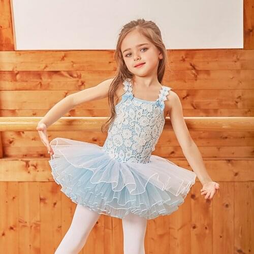 2020 Kids Stage Performance Dress Lace Ballet Dance Costume For Girls Tutu Dance Wear Tutu Dance Dress Ballerina Leotard JL1337