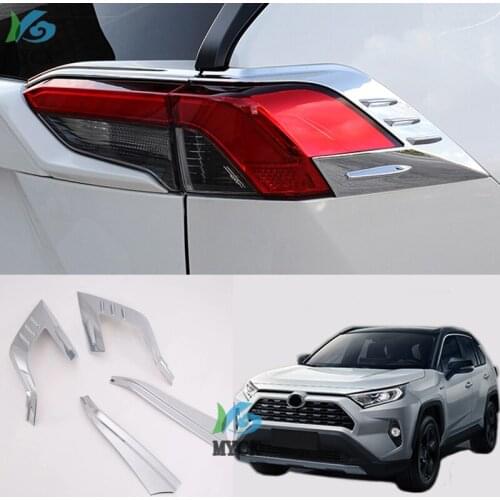 For Toyota Rav4 Rav 4 2019-2020 ABS Chrome Taillamp Cover Trim Rear Lamp Light Decoration Sticker Accessories Car Styling