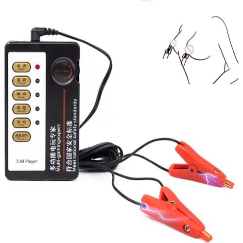 Electric Shock Nipple Clamps Breast Massager BDSM Bondage E-stim Clitoris Clips Electro Penis Stimulation Sex Games