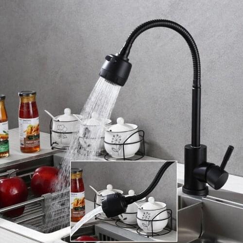 HGESTY Black Kitchen Faucets