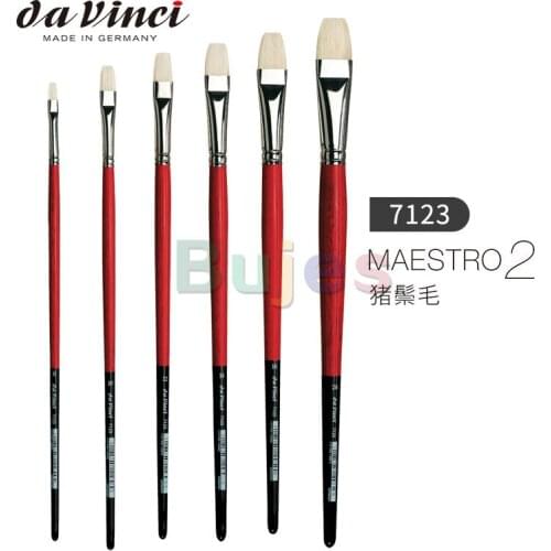Da Vinci Hog Bristle Series 7123 Maestro 2 Artist Paint Brush, Bright with European Sizing,Size 1-50,extra spring and endurance