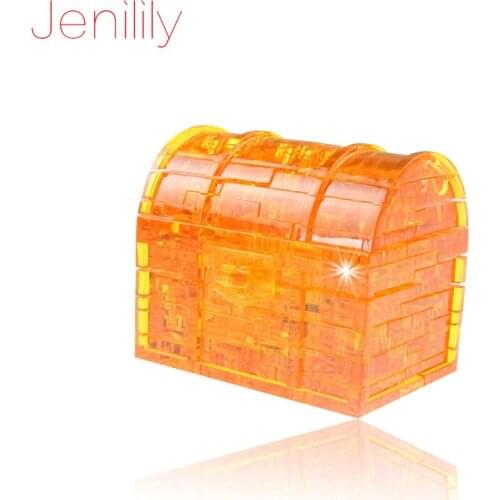 Jenilily 3D Puzzle Box with Flash Light DIY Model Buliding Toy for Children Home Decoration - Treasure Chest Education Toy