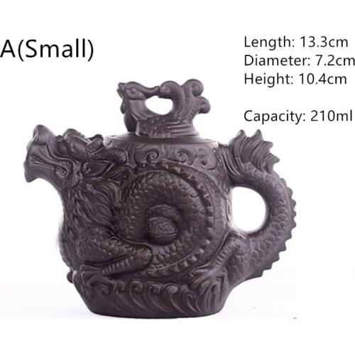 CJ255 Ceramic teapot,Traditional Chinese Tea pot Dragon and Phoenix Tea kettle Premium tea infuser purple clay tea set
