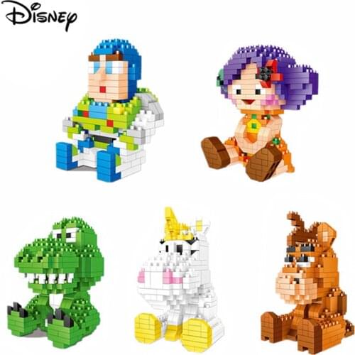 Disney Toy Story Building Block Woody Buzz Lightyear Jessie Dolly Rex The Green Dinsuar Buttercup Bricks Figures Model Kids Toys
