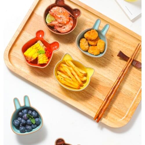 Cute ceramic small dish dipping dish household snack dish dish spit bone dish sauce seasoning bowl