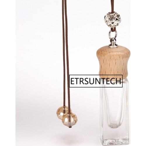 Refillable Car Glass essence oil Perfume bottle Hang rope Pendant hang empty bottle F1789