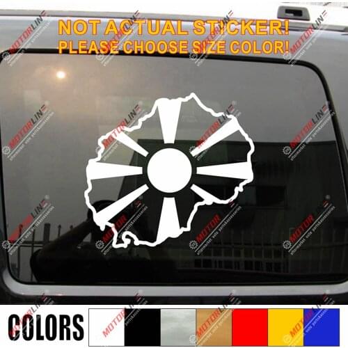 Macedonia Map Flag Decal Sticker Car Vinyl Macedonian Pride no bkgrd pick size