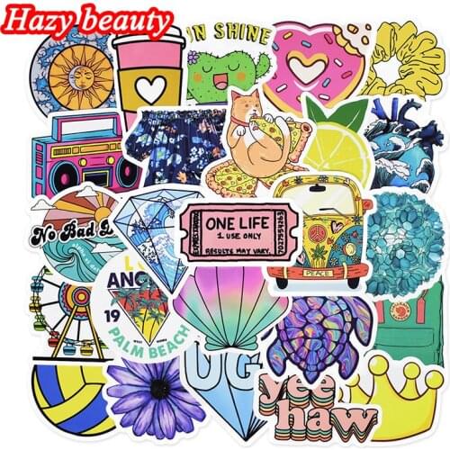 50 PCS Summer Fresh Stickers Children Backpack Motorcycle Bicycle Bumper Fridge Skateboard DIY Cute Waterproof Graffiti Sticker