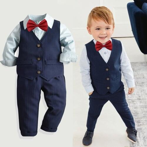 New Arrival Kids Designer Clothes Baby Boy Clothes Formal Pants Sets Toddler Long Sleeve Shirts Conjuntos Para Bebe Ropa Bebe