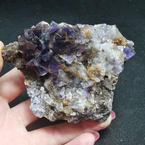 277.8gNatural rare purple fluorite mineral specimen HEALING CRYSTAL QUARTZ GEM
