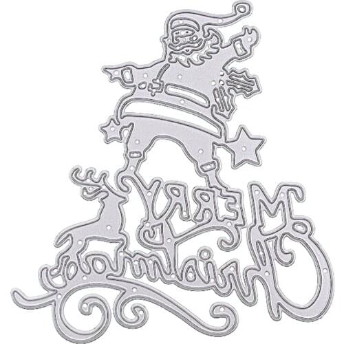 Merry Christmas Santa Metal Cutting Dies Stencil DIY Scrapbooking Album Paper Card Template Mold Embossing Decorat