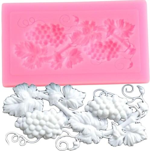 Grape Lace Silicone Mold Fruit Cake Border ​Fondant Cake Decorating Tools Chocolate Gumpaste Moulds Polymer Clay Candy Molds