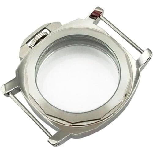 Polished Stainless Steel 44MM Watch Case Replacement Watch Shell for ETA6497/6498 ST3600 Watch Movement Parts