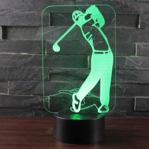 Sport series golf theme 3D Lamp LED night light 7 Color Change Touch Mood Lamp Christmas present Dropshippping