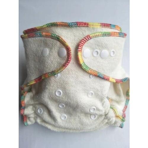 Best Fitted Cloth Diaper Overnight Diaper with 2 Cotton Hemp Inserts One Size with Snap Buttons fit to 3-13kg baby no pul 5 sets