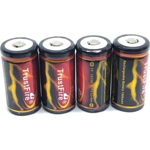 TrustFire 18350 Battery 1200mAh 3.7V Rechargeable Lithium Batteries with Protected Board For Flashlights Torch