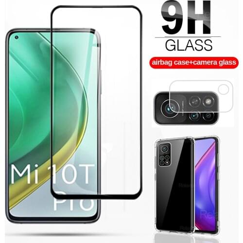 3in1 Shockproof Soft Silicone Case For Xiaomi 10t lite Tempered Glass on For Xiaomi Xiaomy10t 10t pro Camera Protection Film