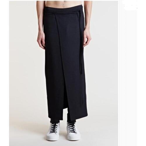 Culottes Men Skirt Pants Catwalk Show Neutral Skirts Personality Casual Long Dress Large Size Trousersinger Costumes New 28-46