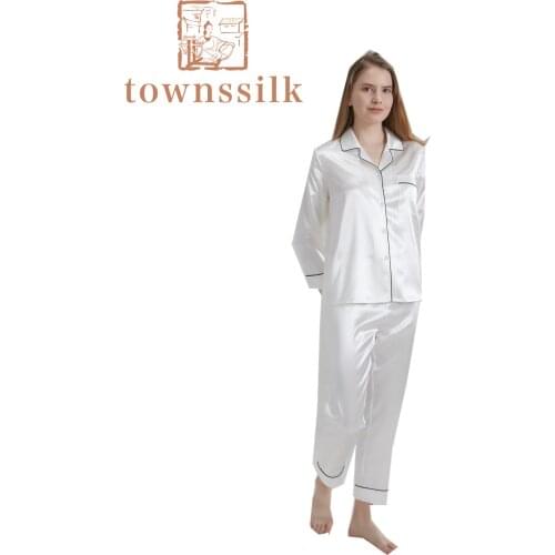 100% Silk Women Pajamas 22MM Natural Mulberry Silk Sleep Wear Free Shipping World Wide