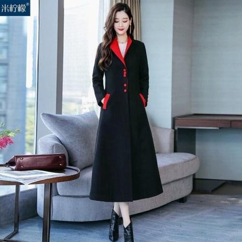 Winter Woolen Coat Women Clothing 2021 New Woolen Jacket Women Clothes Autumn Long Slim Thick Warm Coats Female Jackets Black