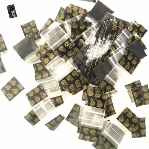 1 Pack (100 pieces) new tobacco bag tobacco sealed bag Smoke storage bag black skull pattern Herbal accessories