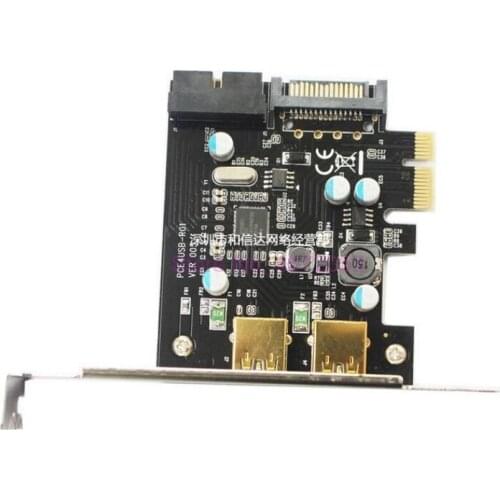 100pcs Super Speed USB 3.0 PCI-E 2 Port PCI Express Expansion Card 19-Pin Power Connector for Desktops PC