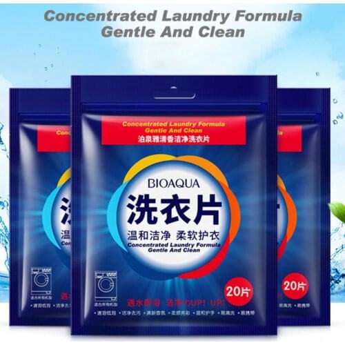 20Pcs/Bag Nano Super Concentrated Laundry Clean Gentle Washing Detergent Sheets