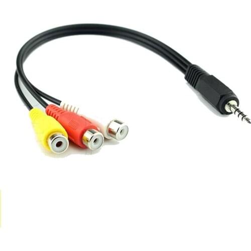 3 RCA 3rca Female to 3.5MM Jack M/F Video Audio Cable Adapter cord NEW