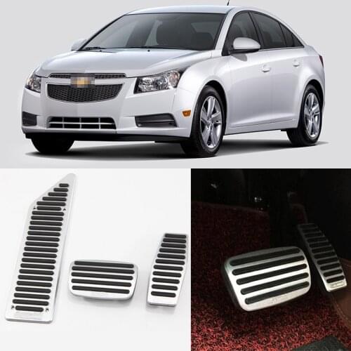 3pcs Aluminium Non Slip Foot Rest Fuel Gas Brake Pedal Cover For Chevrolet Cruze 2009-2016 AT