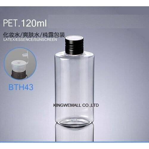 300pcs/lot 120ML Clear Flat Shape Pet Empty Latex Bottle,120cc Essence Bottle,120ml Plastic Sunscreen Container