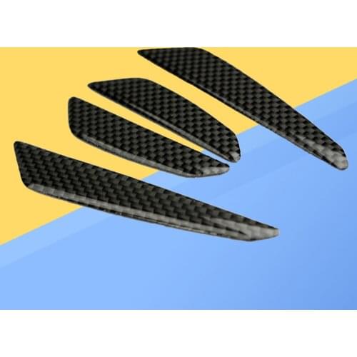 4 Pcs Carbon Fiber Car Doors Edge Guards Protectors Side Doors Protection Bumper Protector Trim Guard Sticker Universal Fit (Bla