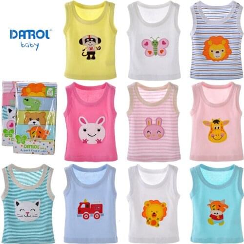 5 PCS Cotton Cartoon Embroidered Baby Vest Baby Clothes Summer Set