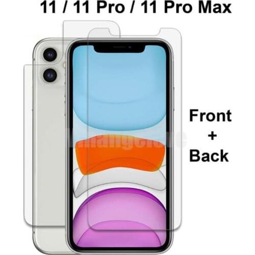 500sets Premium front +back Tempered Glass for Phone 11 11Pro X 7 8 8Plus XS XSMax XR Case Friendly Transparent Screen Protector
