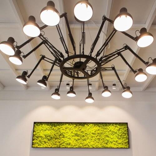 American creative personality retro spider chandelier retractable iron office clothing store cafe living room restaurant led