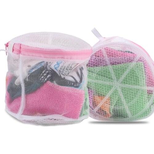 Household Polyester zipper Laundry Bags Underwear Washing Bag Washing Machine Protection Mesh Net Bra Laundry Storage Bag