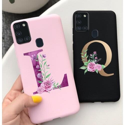 For Samsung Galaxy A21s Case Fashion Letters Phone Soft Phone Cover For Samsung A21s A217F 6.5'' Full Cover SM-A217F A 21 s Case