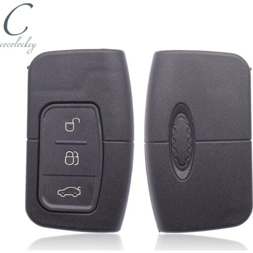 Cocolockey 3 Buttons Smart Remote Key Shell Case Fob For Ford Focus Mondeo Galaxy S-Max Car Key Card High Quality Uncut Blade