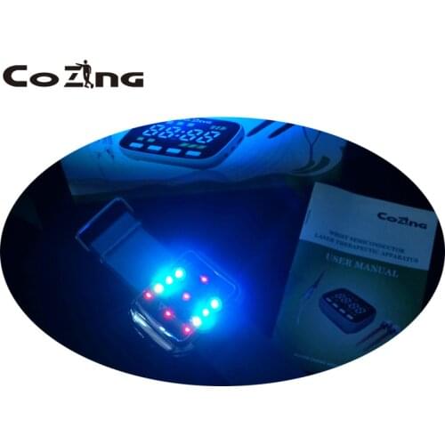 COZING Red/Yellow/Blue/Green Light Laser Watch Medical Physiotherapy Equipment for Aid Therapy Hypertension/Hyperlipemia/Hypergl