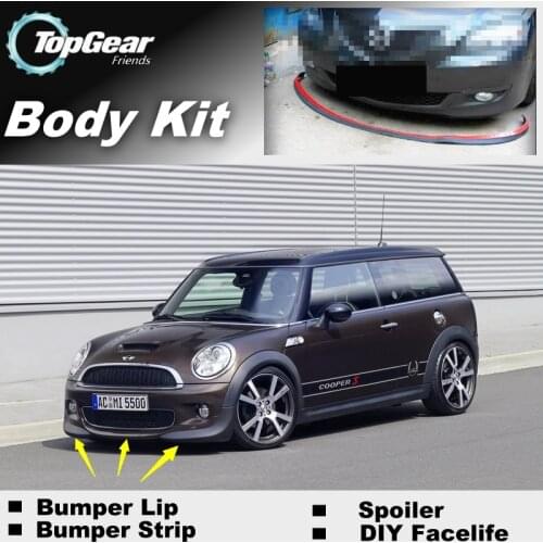 Bumper Lip Deflector Lips For Mini Clubman Front Spoiler Skirt For TopGear Fans to Car Tuning View / Body Kit Wing / Strip