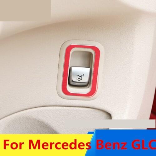 Trunk door Electric tailgate button knob switch decorative frame sticker cover trim Interior decoration For Mercedes Benz GLC