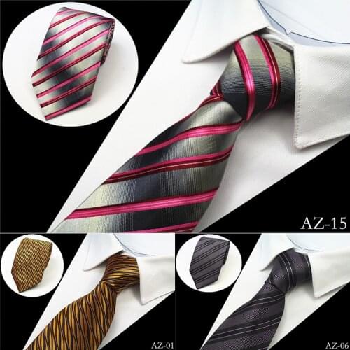 Ricnais New Design 100% Silk Men Tie 8cm Striped Classic Business Neck Tie For Men Suit For Wedding Party Necktie Factory Sale